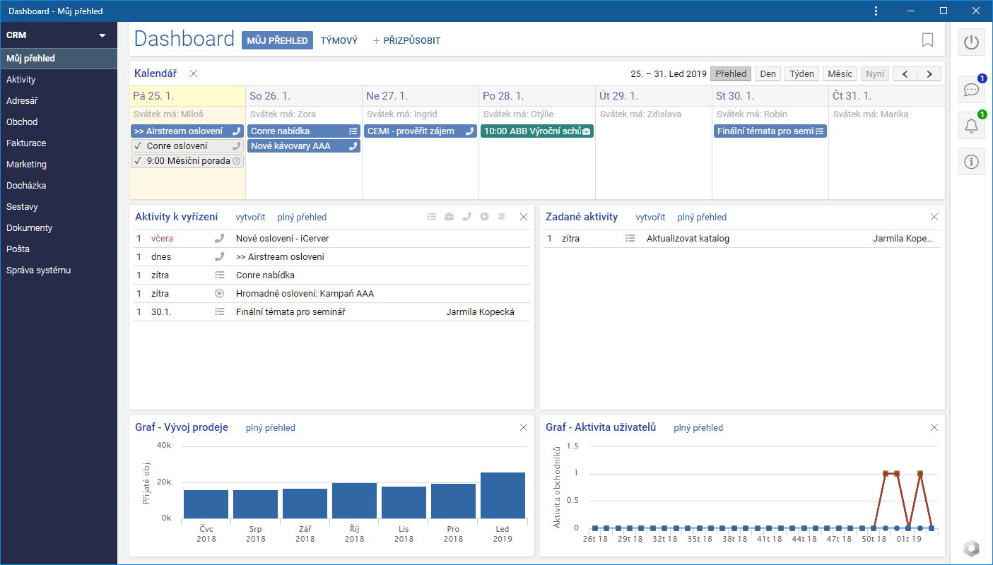 CRM systém Astra - opravdu přehledný, moderní CRM systém